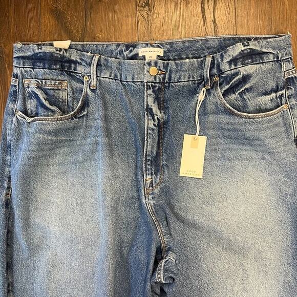 🆕 GOOD AMERICAN Good Vintage Jagged Hem SZ 20 - Picture 5 of 9